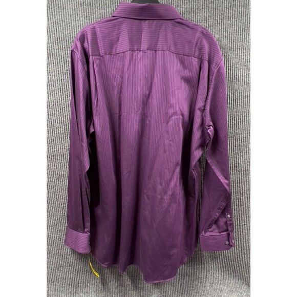 VTG APT 9 Luxury Shirt Mens XL Purple Black Striped Modern Fit Button Down NWT - Picture 4 of 16